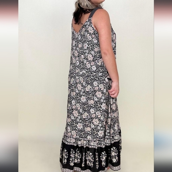 Davi & Dani Sleevelss Floral Snap-Front A-Line Ankle Length Maxi Dress - Size S - Picture 2 of 16